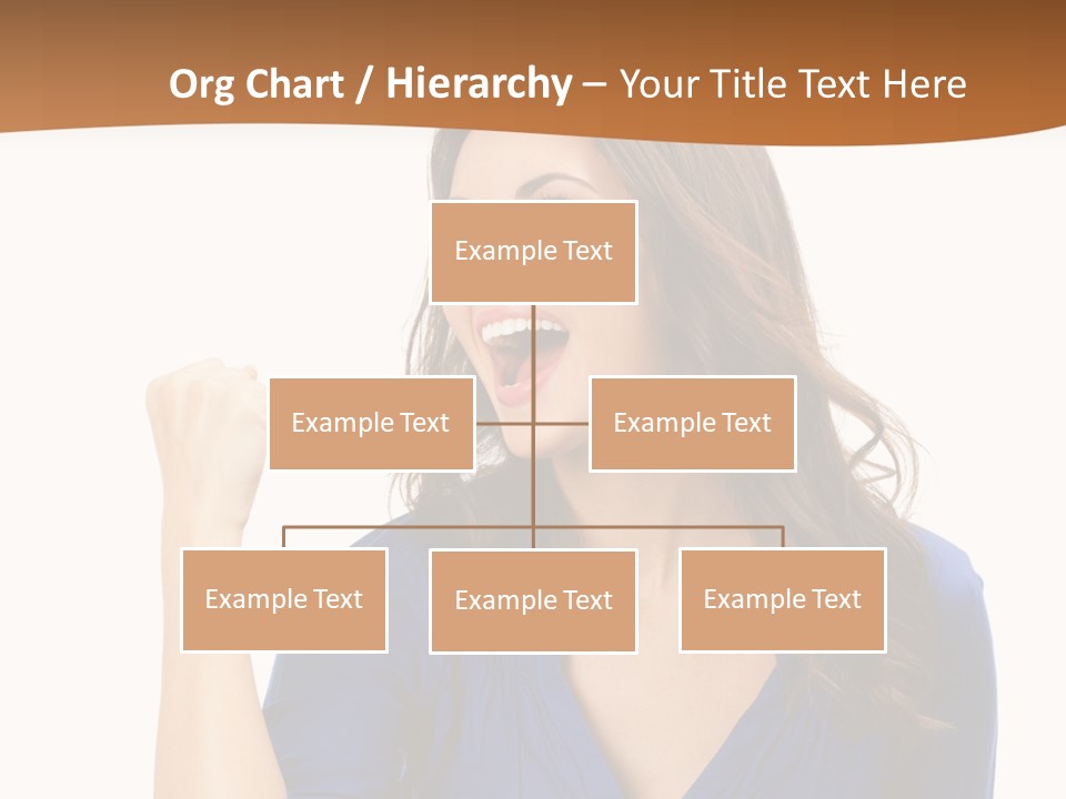 A Woman In A Blue Shirt Is Pointing At Something PowerPoint Template