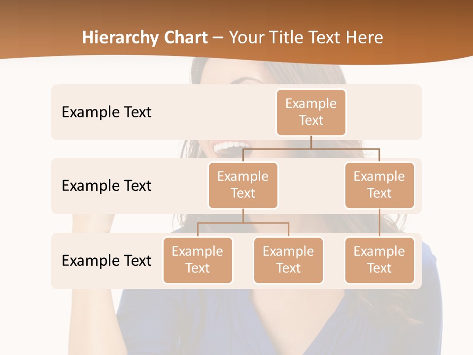 A Woman In A Blue Shirt Is Pointing At Something PowerPoint Template