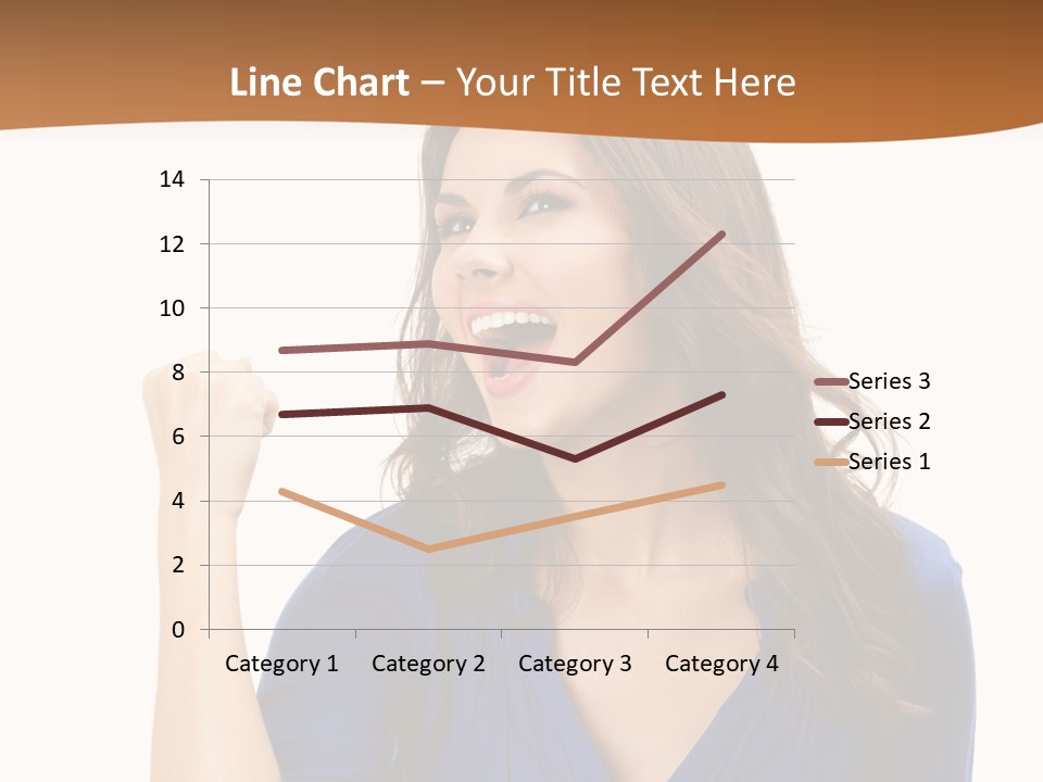 A Woman In A Blue Shirt Is Pointing At Something PowerPoint Template