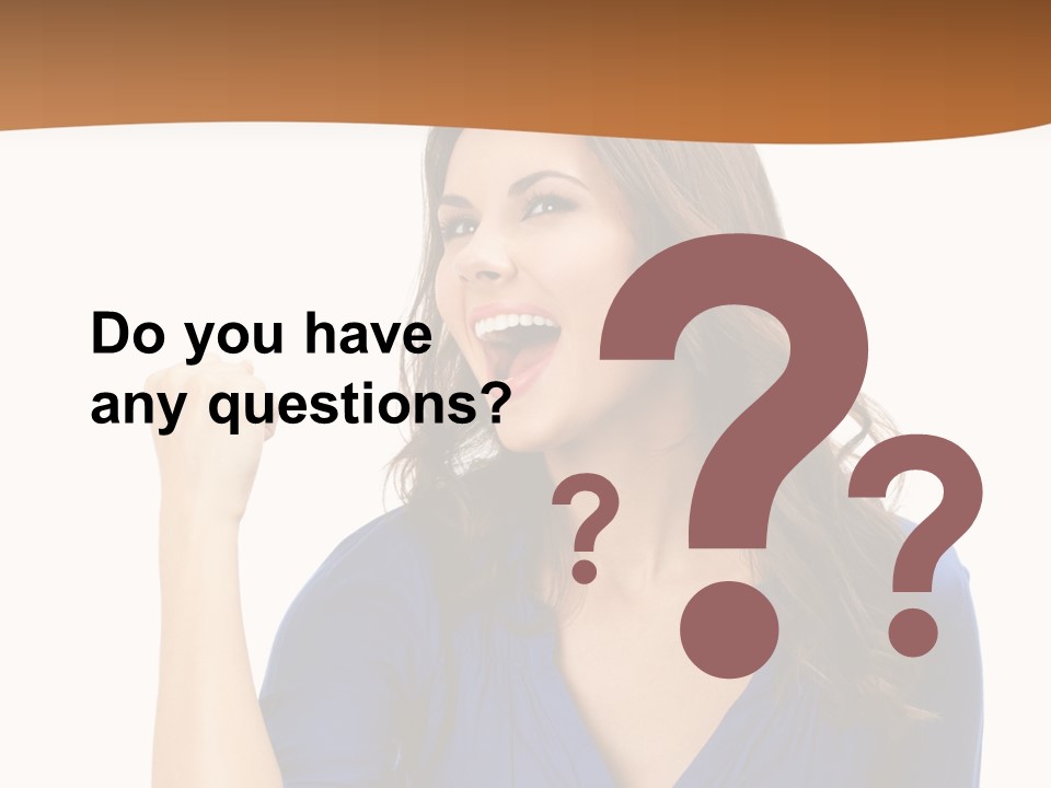 A Woman In A Blue Shirt Is Pointing At Something PowerPoint Template