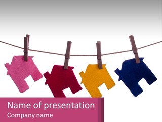 A Line Of Clothes Hanging From A Clothes Line PowerPoint Template