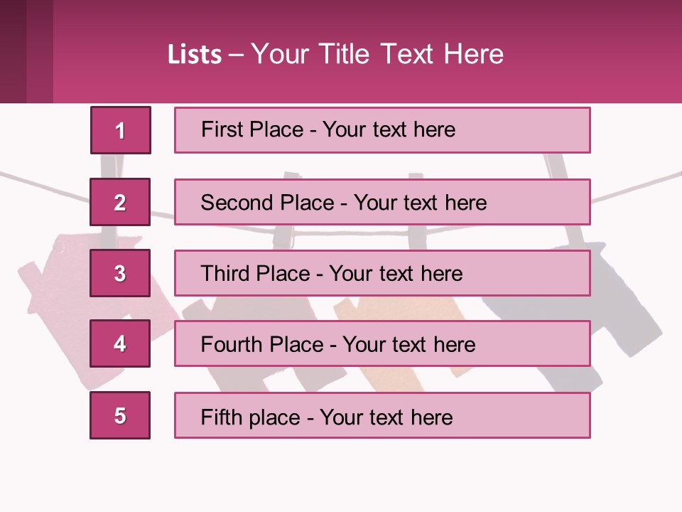 A Line Of Clothes Hanging From A Clothes Line PowerPoint Template