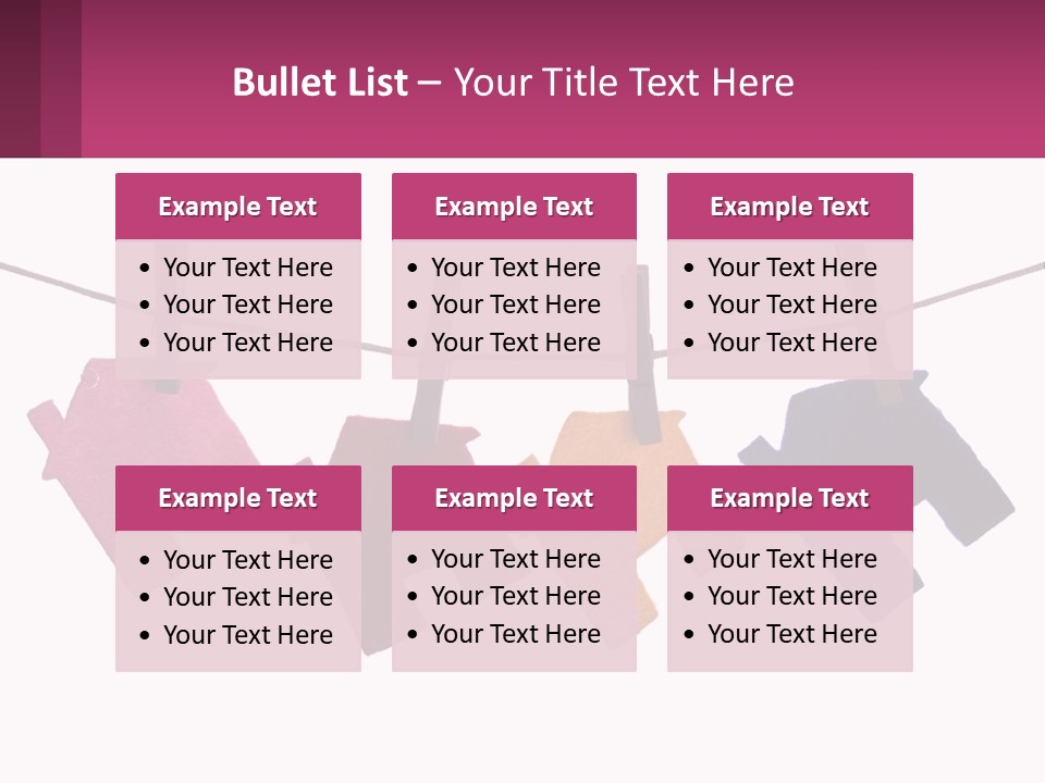 A Line Of Clothes Hanging From A Clothes Line PowerPoint Template