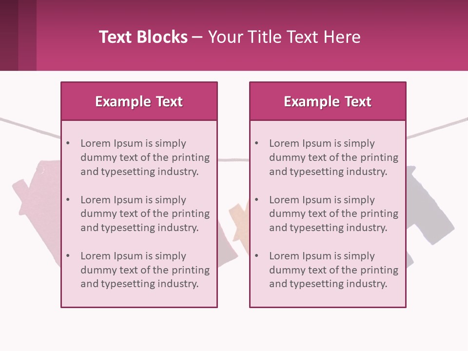 A Line Of Clothes Hanging From A Clothes Line PowerPoint Template