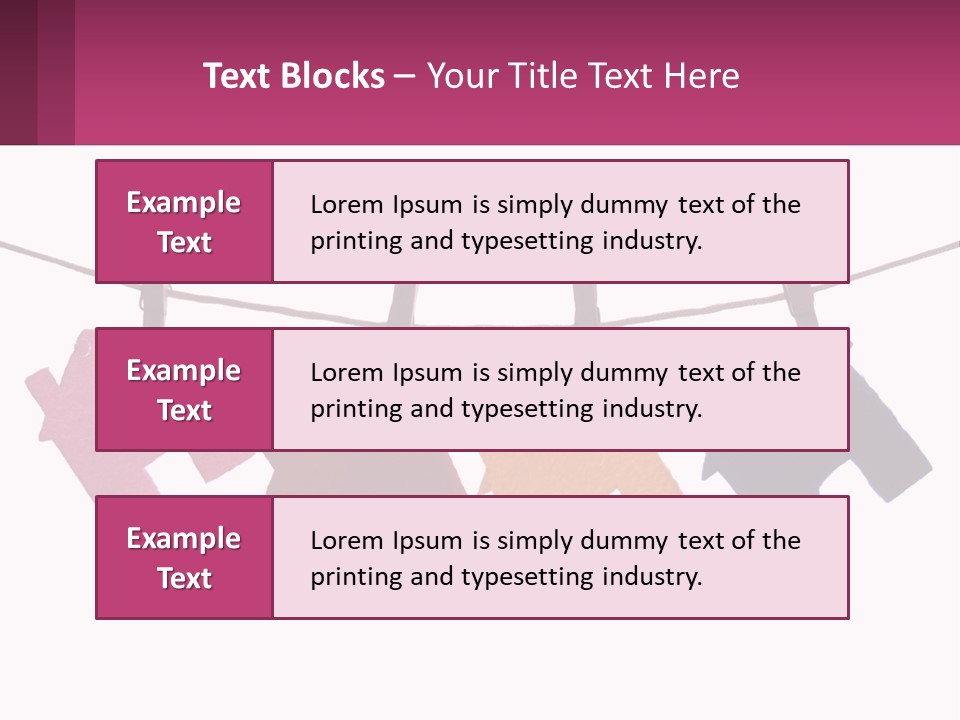 A Line Of Clothes Hanging From A Clothes Line PowerPoint Template