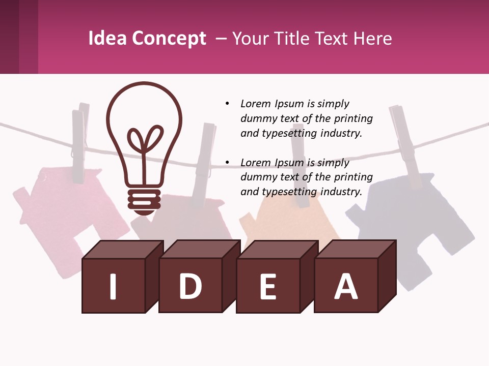 A Line Of Clothes Hanging From A Clothes Line PowerPoint Template