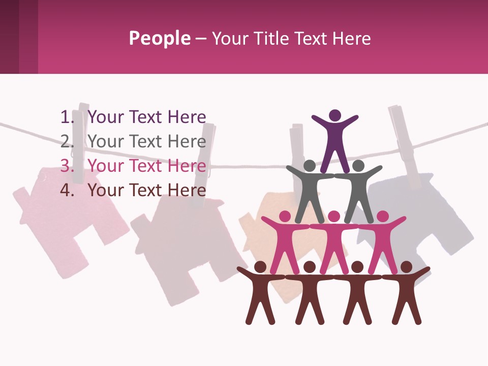 A Line Of Clothes Hanging From A Clothes Line PowerPoint Template