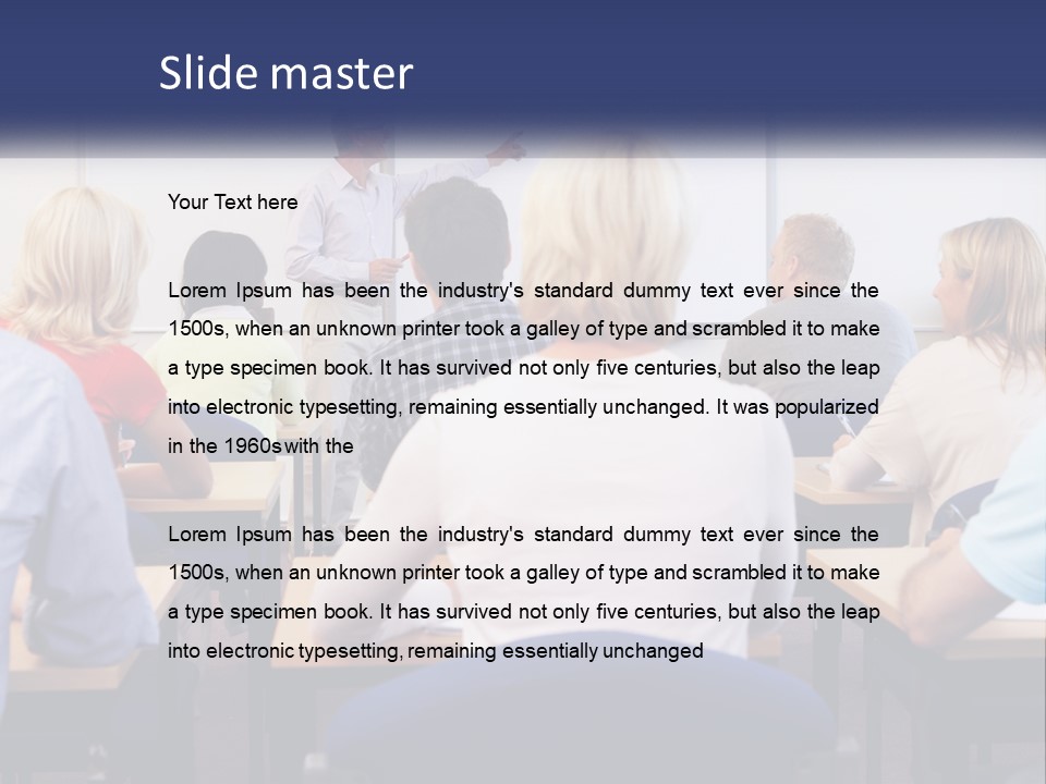 A Man Giving A Presentation To A Group Of People PowerPoint Template