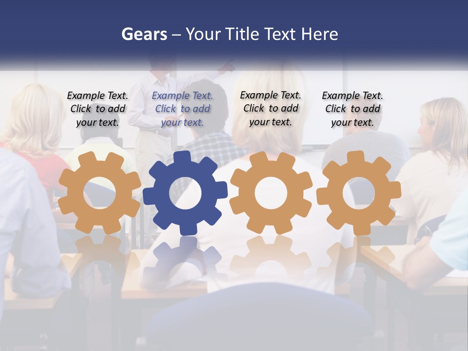 A Man Giving A Presentation To A Group Of People PowerPoint Template