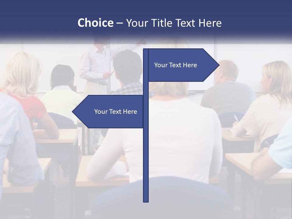 A Man Giving A Presentation To A Group Of People PowerPoint Template