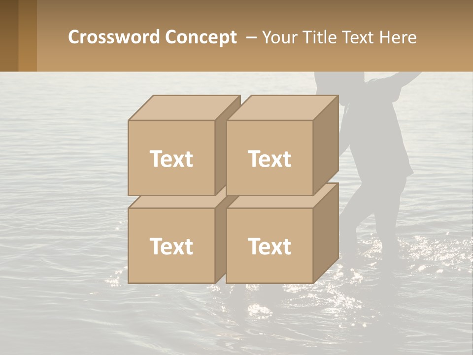 Two Children Playing In A Body Of Water PowerPoint Template