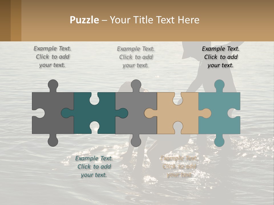 Two Children Playing In A Body Of Water PowerPoint Template