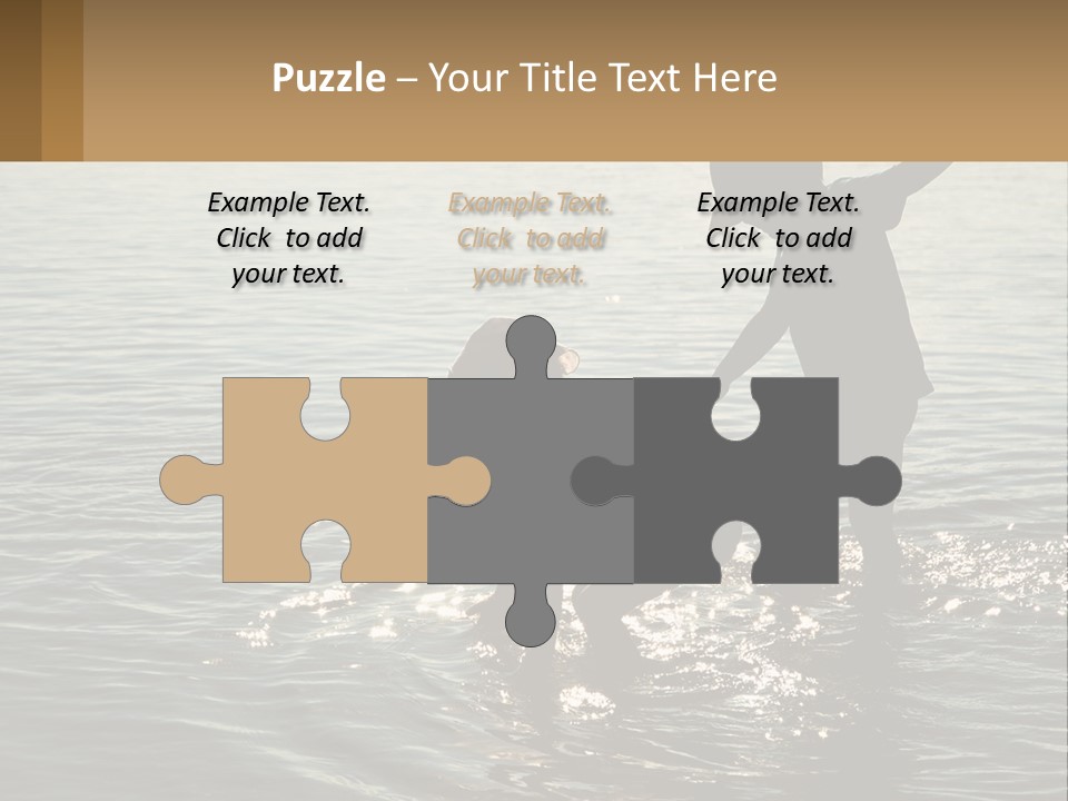 Two Children Playing In A Body Of Water PowerPoint Template