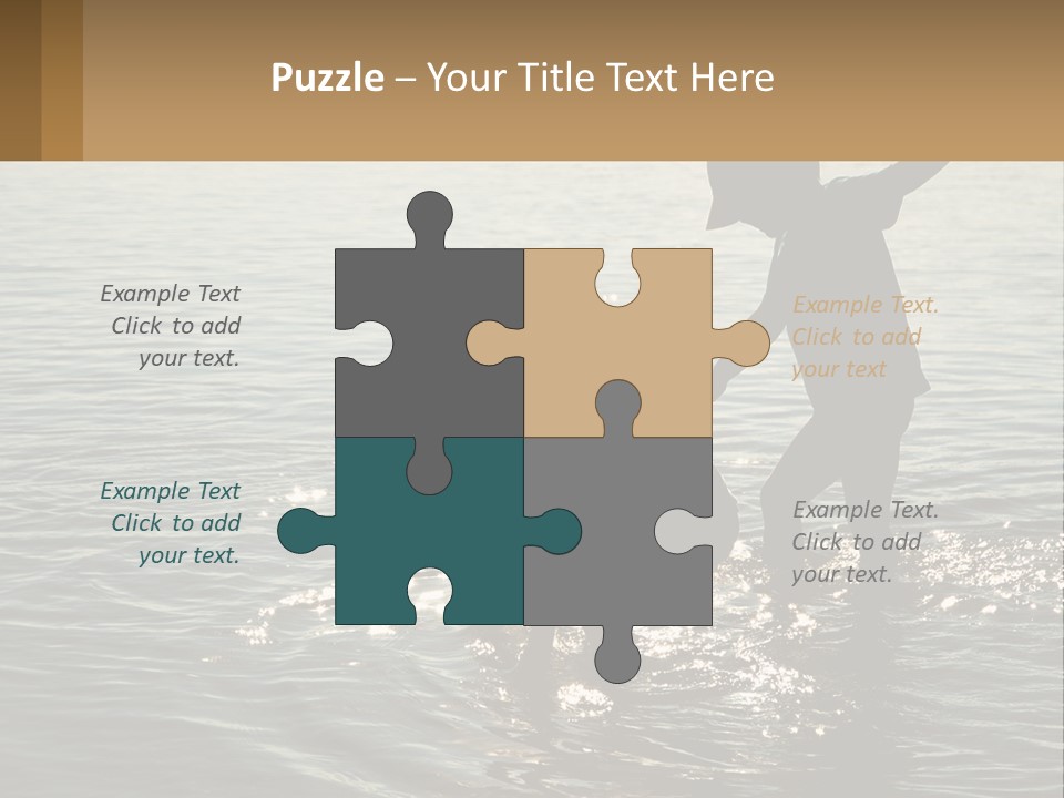 Two Children Playing In A Body Of Water PowerPoint Template