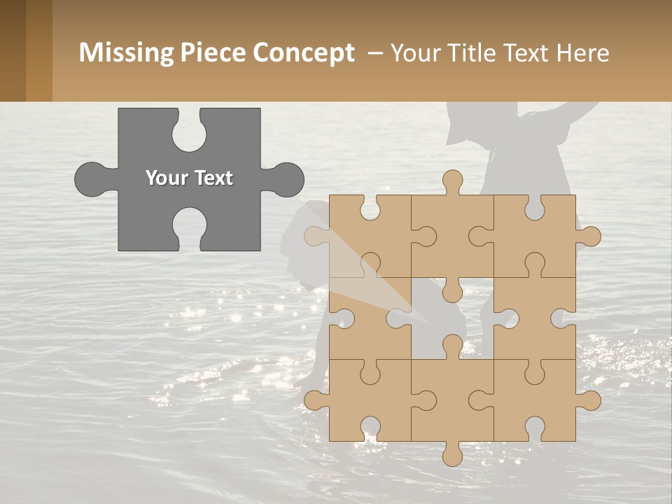 Two Children Playing In A Body Of Water PowerPoint Template