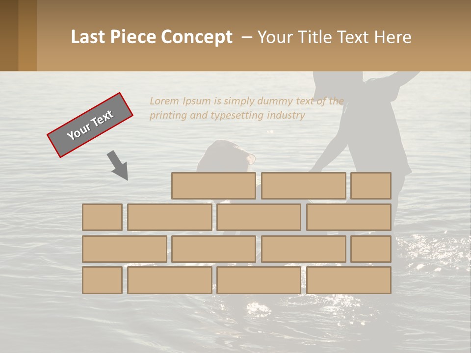 Two Children Playing In A Body Of Water PowerPoint Template