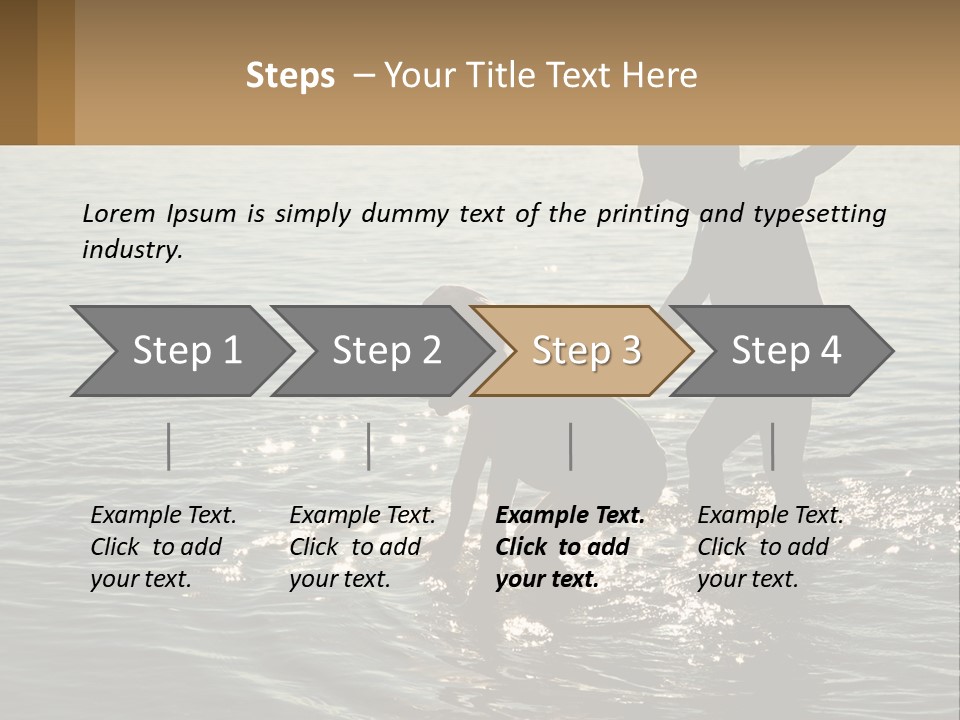 Two Children Playing In A Body Of Water PowerPoint Template