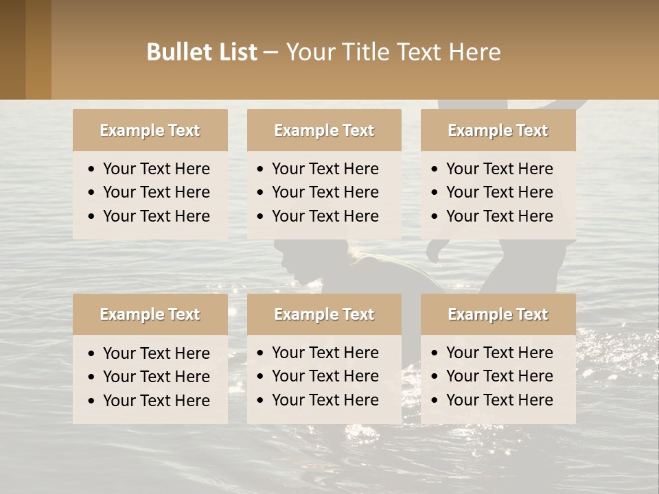 Two Children Playing In A Body Of Water PowerPoint Template