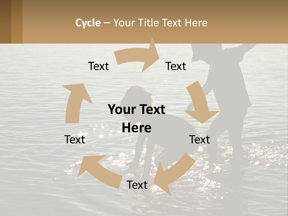 Two Children Playing In A Body Of Water PowerPoint Template