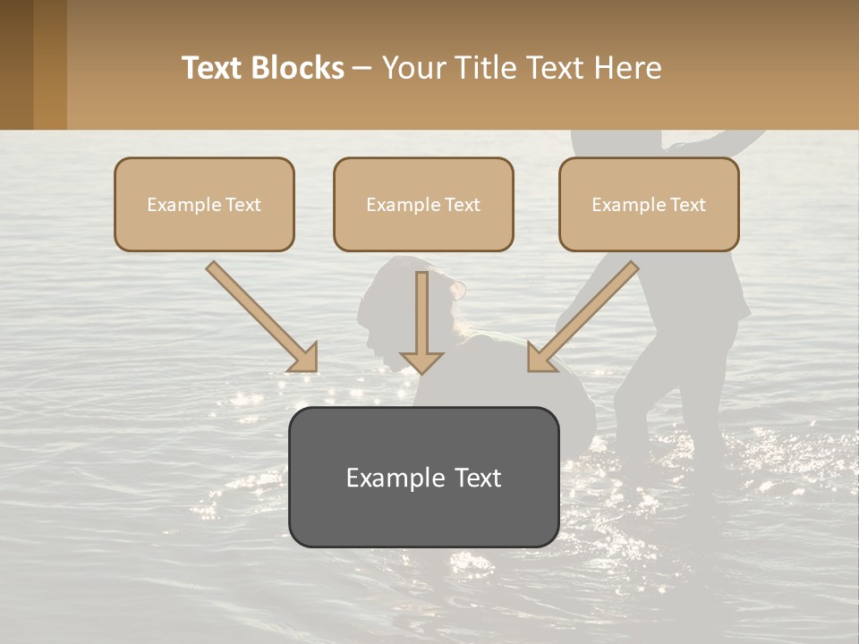 Two Children Playing In A Body Of Water PowerPoint Template