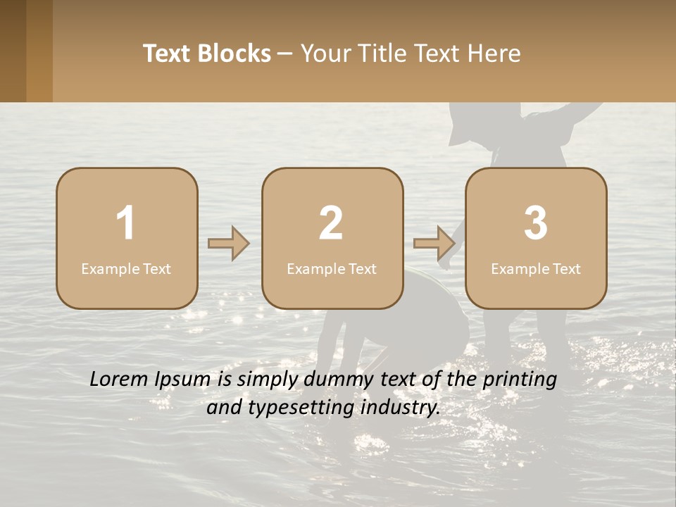 Two Children Playing In A Body Of Water PowerPoint Template