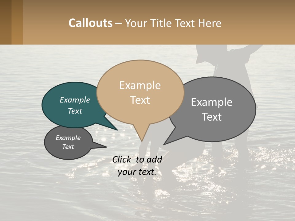 Two Children Playing In A Body Of Water PowerPoint Template