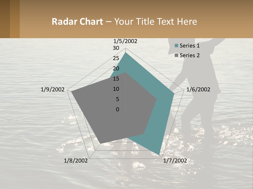 Two Children Playing In A Body Of Water PowerPoint Template