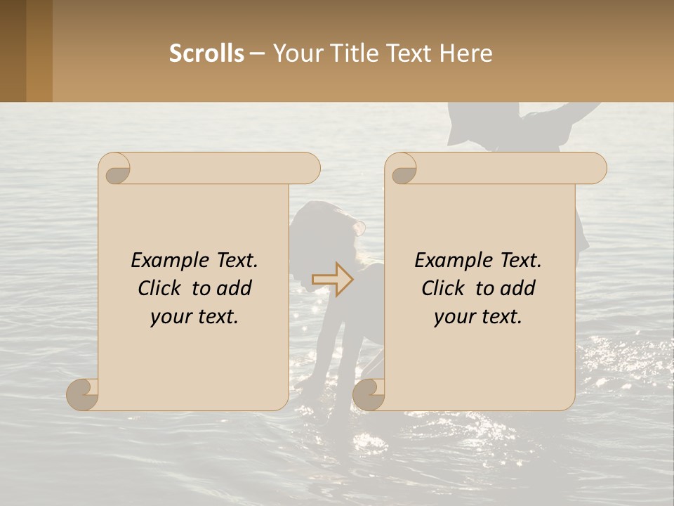 Two Children Playing In A Body Of Water PowerPoint Template