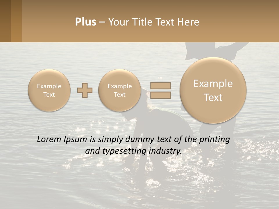 Two Children Playing In A Body Of Water PowerPoint Template