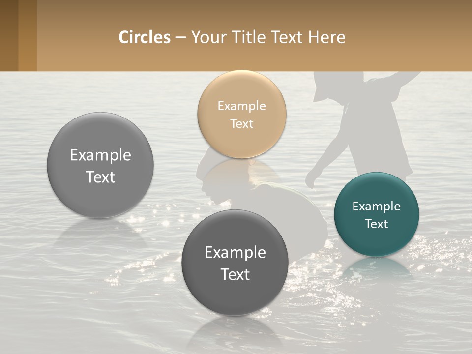 Two Children Playing In A Body Of Water PowerPoint Template