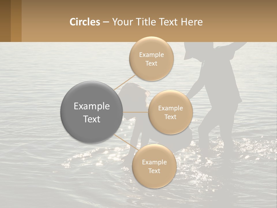 Two Children Playing In A Body Of Water PowerPoint Template