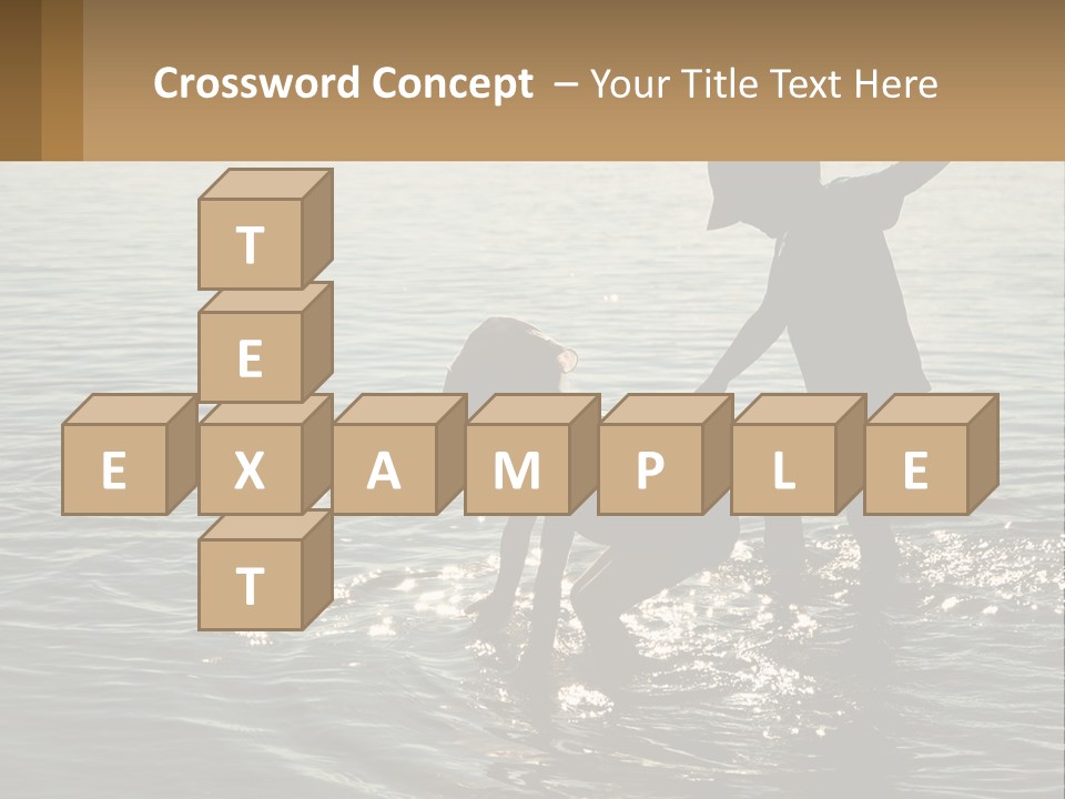 Two Children Playing In A Body Of Water PowerPoint Template