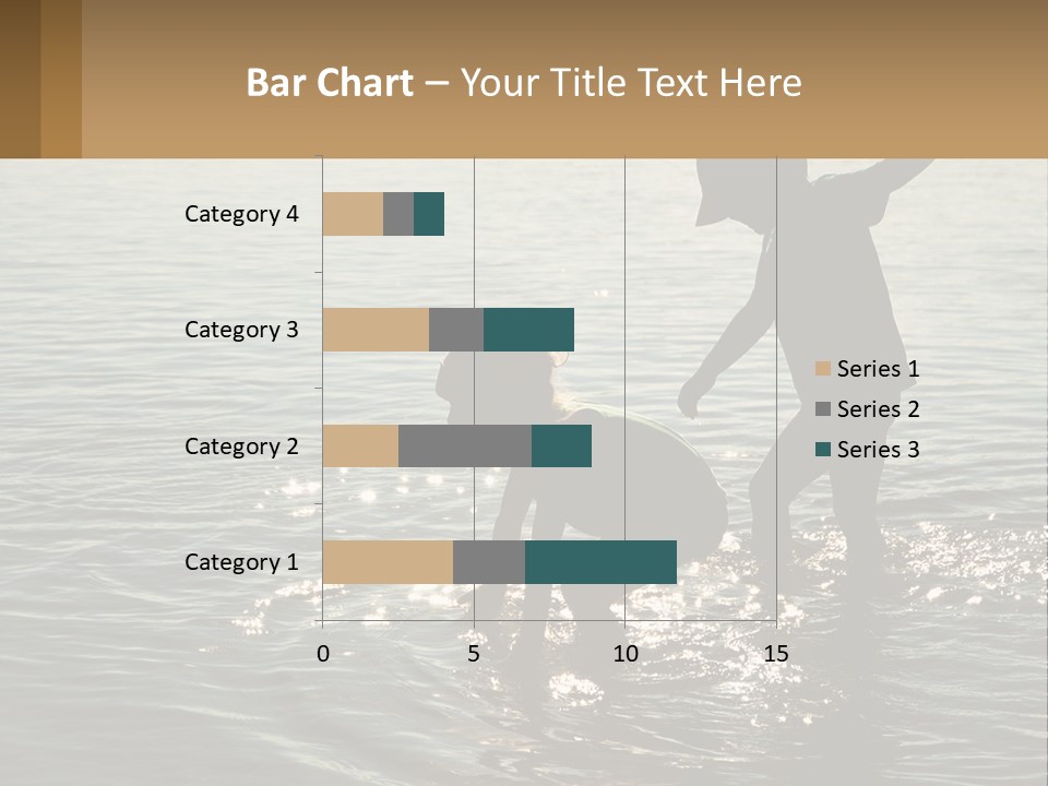 Two Children Playing In A Body Of Water PowerPoint Template