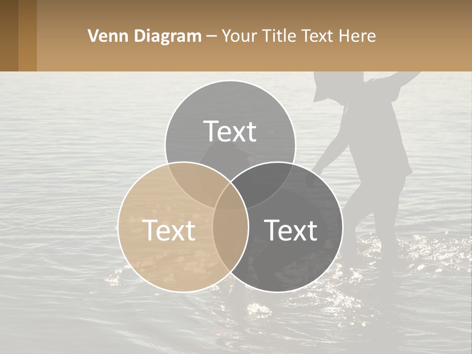 Two Children Playing In A Body Of Water PowerPoint Template