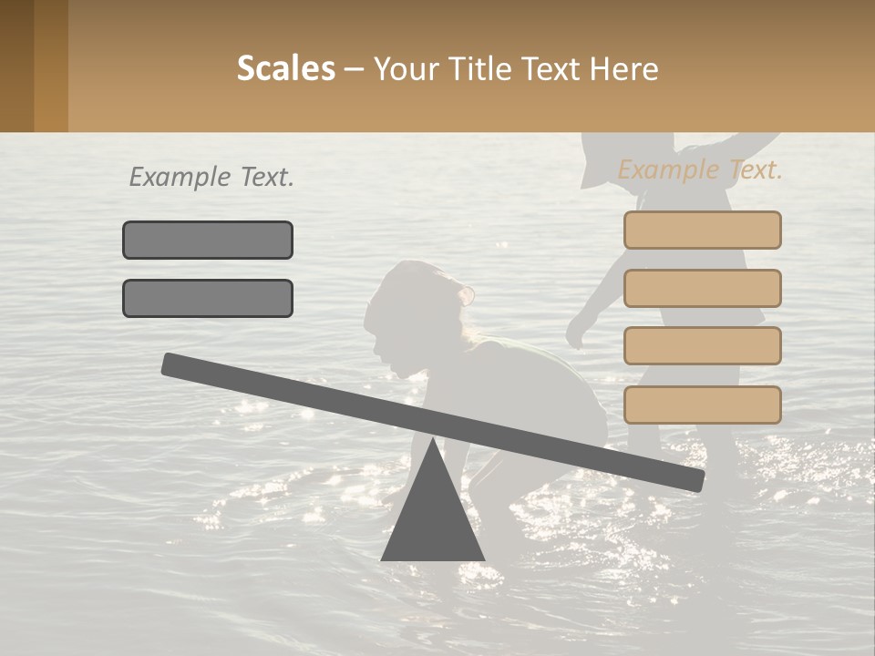 Two Children Playing In A Body Of Water PowerPoint Template