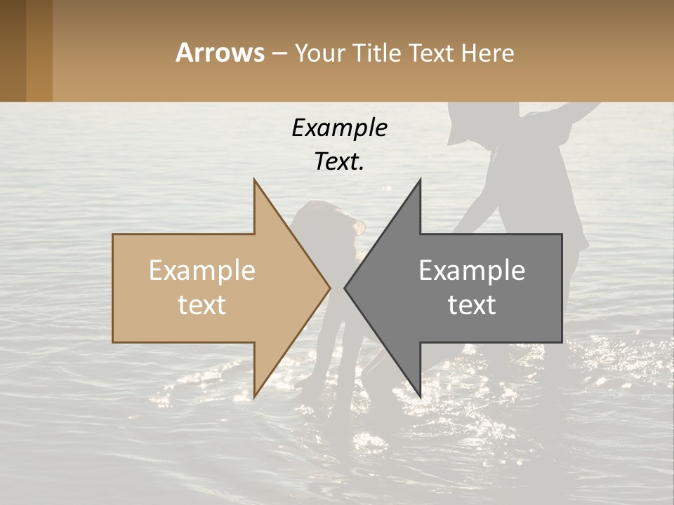 Two Children Playing In A Body Of Water PowerPoint Template