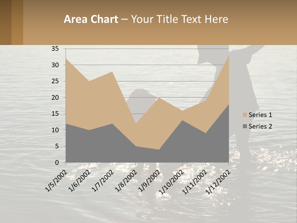 Two Children Playing In A Body Of Water PowerPoint Template