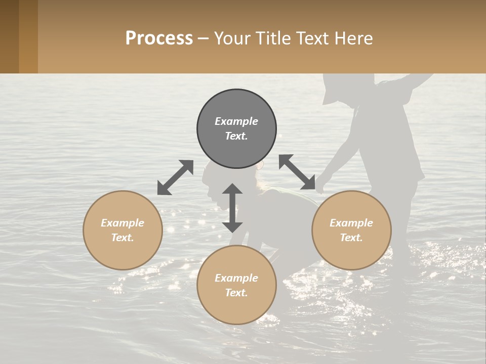 Two Children Playing In A Body Of Water PowerPoint Template