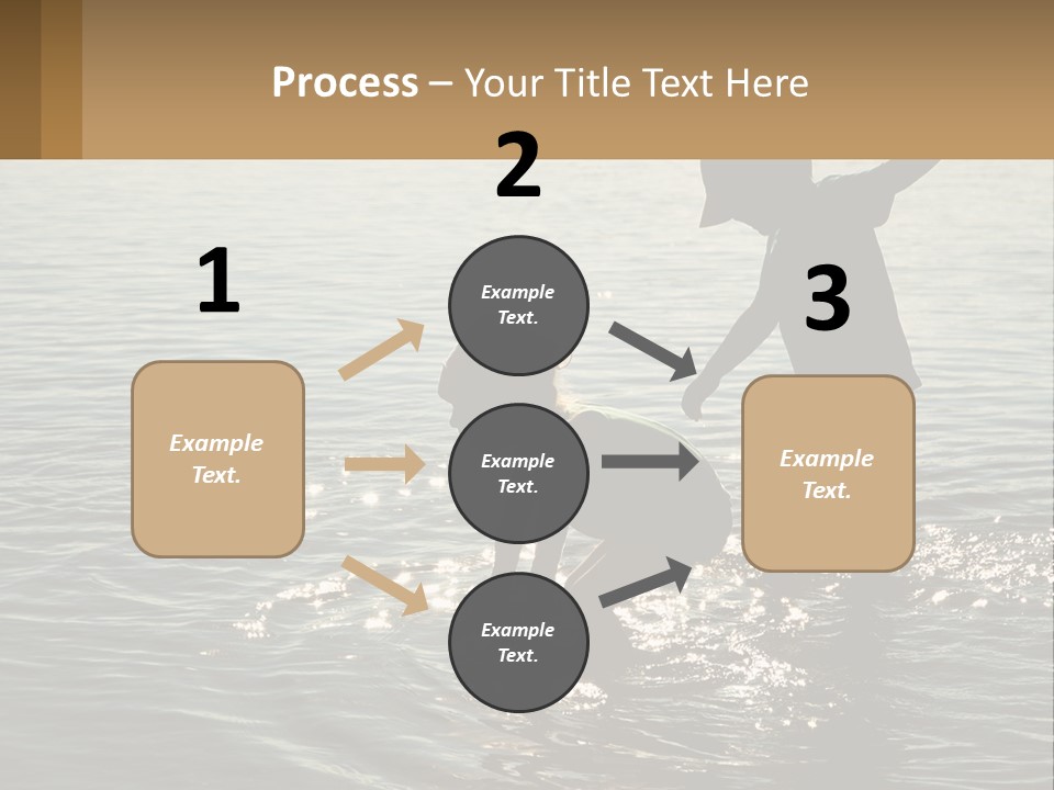 Two Children Playing In A Body Of Water PowerPoint Template