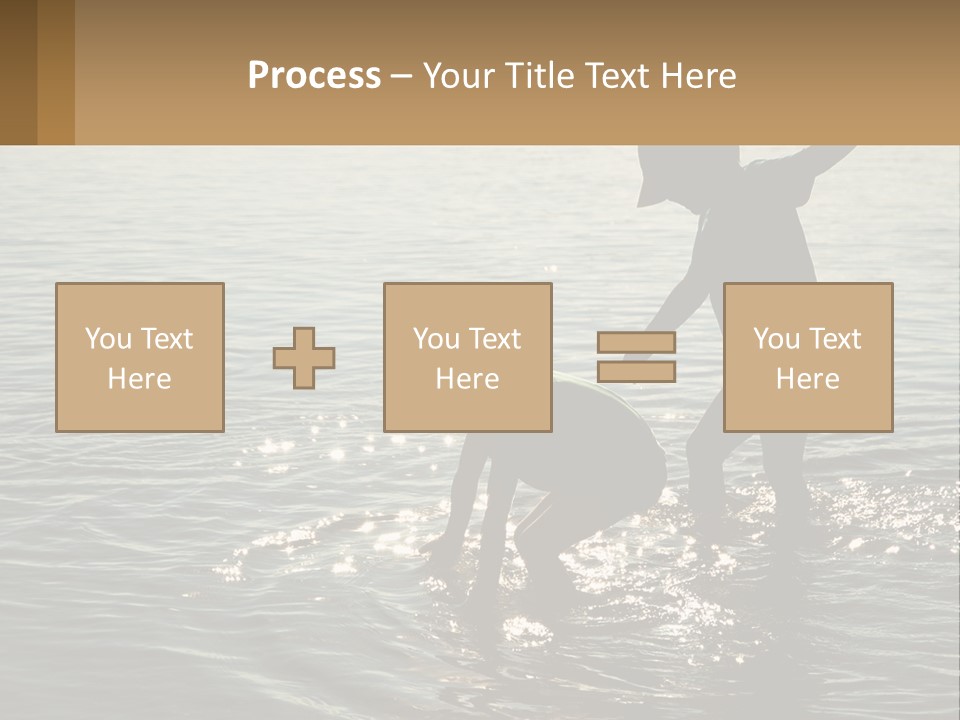 Two Children Playing In A Body Of Water PowerPoint Template