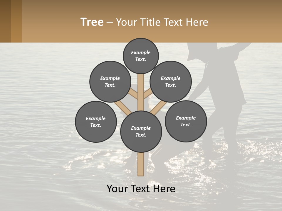 Two Children Playing In A Body Of Water PowerPoint Template