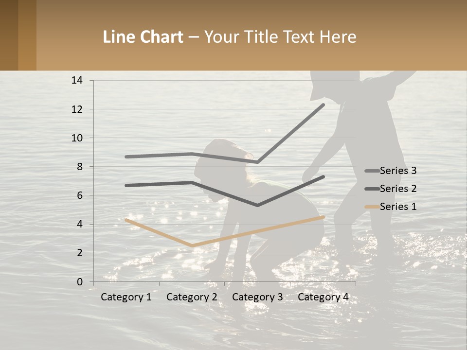 Two Children Playing In A Body Of Water PowerPoint Template