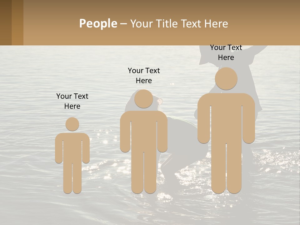 Two Children Playing In A Body Of Water PowerPoint Template