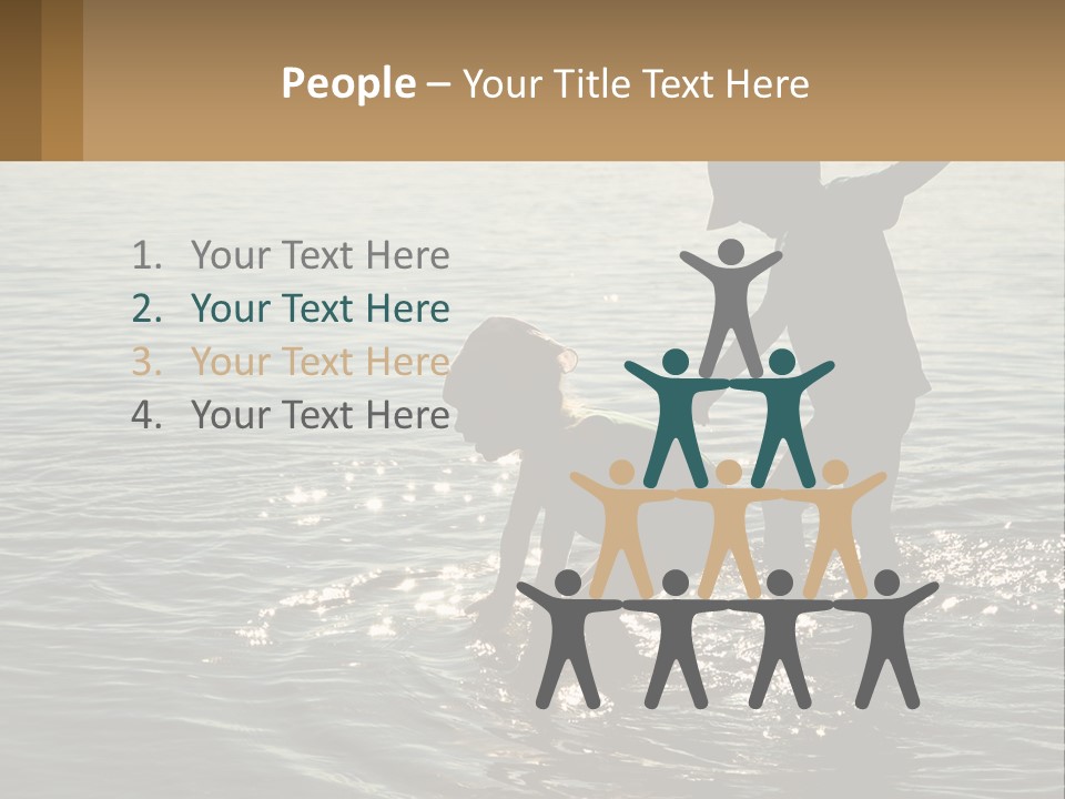 Two Children Playing In A Body Of Water PowerPoint Template