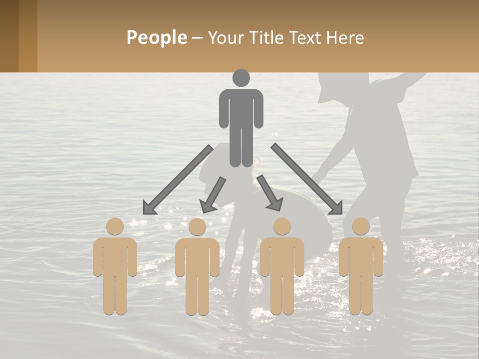 Two Children Playing In A Body Of Water PowerPoint Template