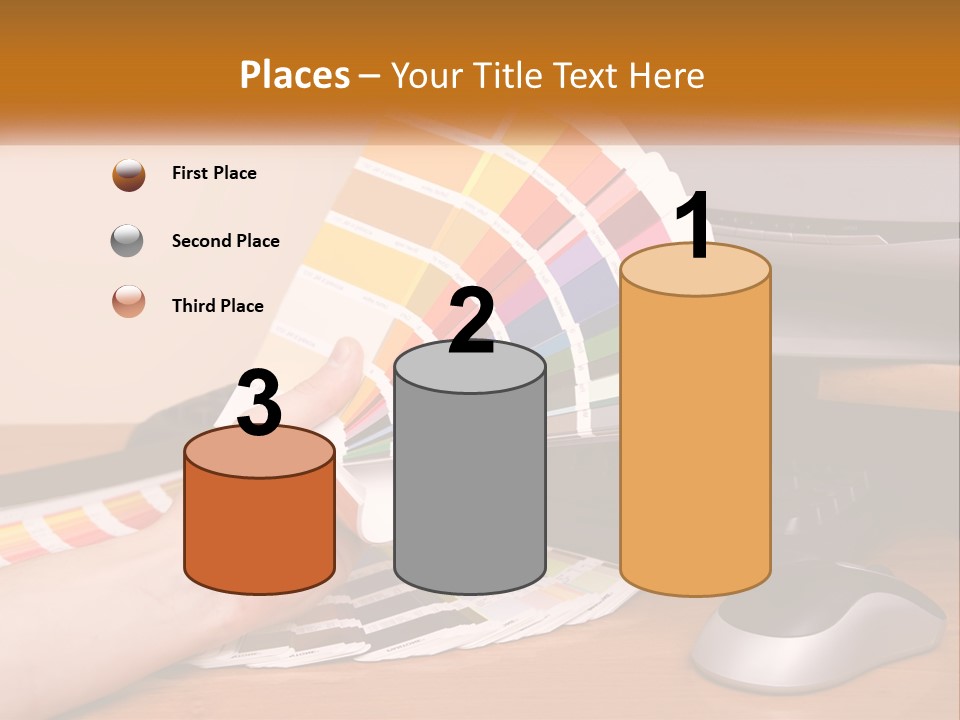 A Person Holding A Color Swater Over A Computer Screen PowerPoint Template