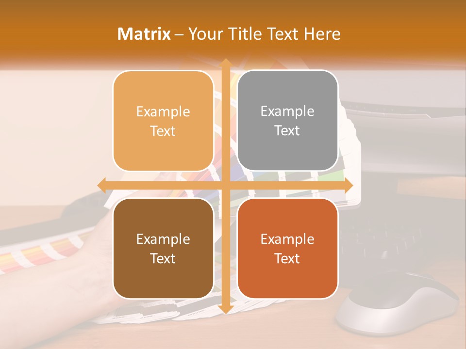 A Person Holding A Color Swater Over A Computer Screen PowerPoint Template