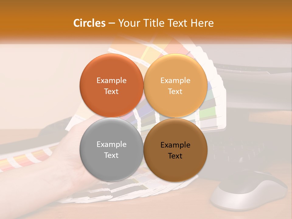 A Person Holding A Color Swater Over A Computer Screen PowerPoint Template