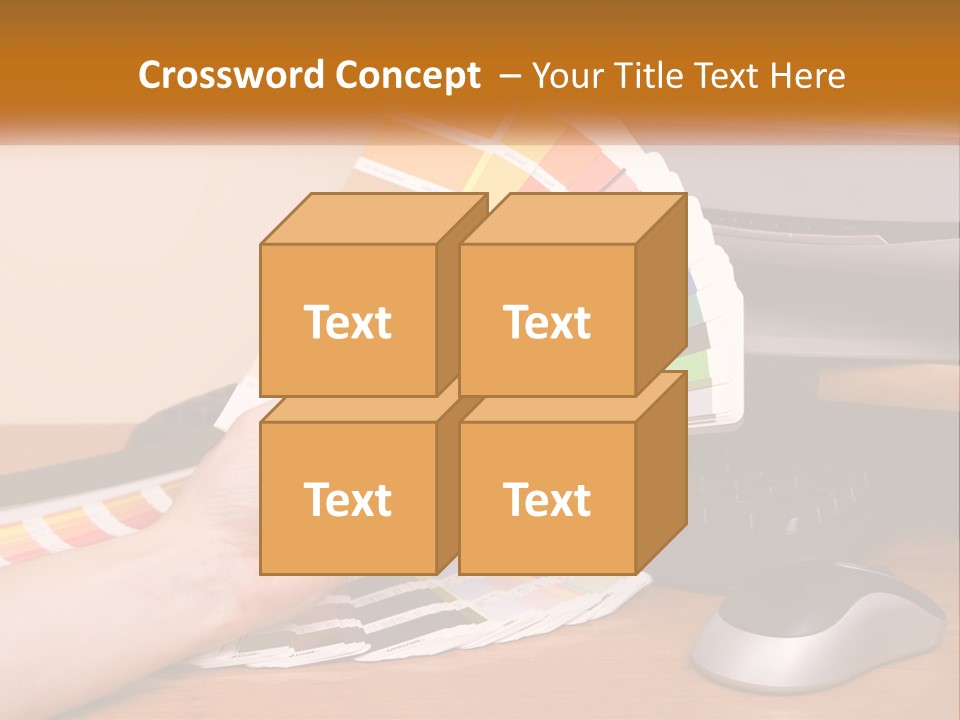 A Person Holding A Color Swater Over A Computer Screen PowerPoint Template