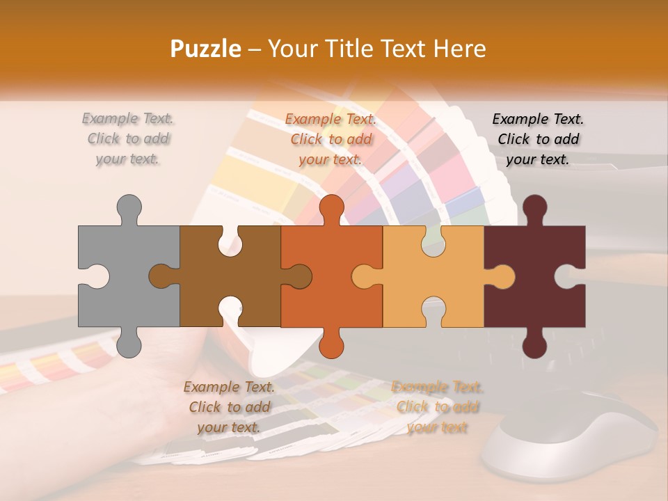 A Person Holding A Color Swater Over A Computer Screen PowerPoint Template